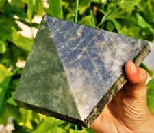 Large 140mm Black Moonstone Crystal Chakra Healing Energy Stone Egyptian Pyramid picture