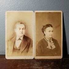 2 1860s-80s CDV Bust Portrait Photos of Married Man & Woman from Allentown, PA picture