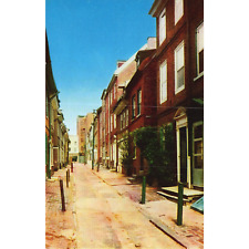 Postcard Pennsylvania Philadelphia Elfreth's Alley Street View Chrome Era picture