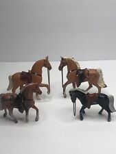 Vintage Metal Made In Japan Horses Figures Lot Of 4 Beautifully Made picture