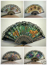 Spanish Style Flora / Oriental Dance Party Wedding Silk Folding Hand Fan Lace picture