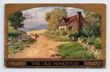 DB Postcard Gold Border The Old Homestead Pastural View picture