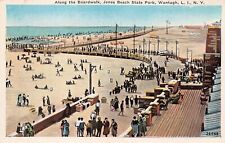 Wantagh NY New York Jones Beach Boardwalk 1920s Long Island Vtg Postcard C45 picture