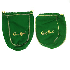 Set of 2 Crown Royal Green Drawstring Bags for 750ml bottles picture