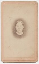 ANTIQUE CDV CIRCA 1870s S. AUSTEN GORGEOUS YOUNG LADY IN DRESS OSWEGO NEW YORK picture
