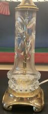 Vintage Leviton Crystal Etched 1960’s  Hollywood Regency Table Lamp 14” picture