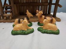 Vintage Christmas Nativity Animals Set Stable Figures Donkey Cow Sheep picture