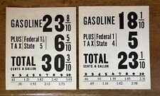 Vtg Original 1930’s Cardboard Gas Price Signs  Gasoline Pumps Set of 2 picture