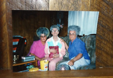 Sale is for a Circa 1970's Snapshot-Three Blue Haired Ladies-A Classic picture