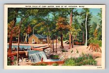 Mount Katahdin ME-Maine, Water Falls At Camp Baxter, Vintage c1947 Postcard picture