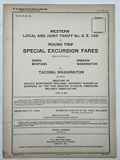 1926 WESTERN PASSENGER ASSOCIATION LOCAL AND JOINT TARIFF No SE 160 Tacoma WA picture