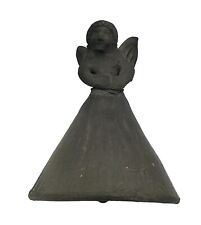 Vintage Angel BELL Oaxaca Black Clay MEXICAN Pottery Barro Negro Antique 4.5