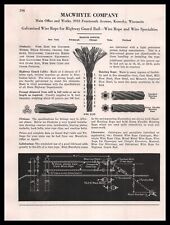 1930 Macwhyte Co. Kenosha Wisconsin Wire Rope For Highway Guard Rails Print Ad picture