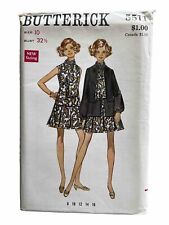 Butterick 5511 Semi-Fitted Low Waisted Dress Pleated Skirt Cardigan Jacket Uncut picture