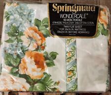 Vtg Springmaid Wondercale Bouquet Floral Twin Bed Flat Sheet 39