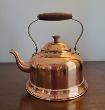 Tea Kettle Pot Vintage Copper~Wood Handle & Knob MADE IN PORTUGAL~Cottage-Core picture