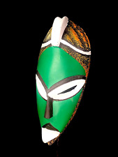 special handmade traditional African mask made of wood, green in color-6116 picture