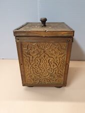 Antique Victorian Brass Tea Caddy - Tin Lined  picture