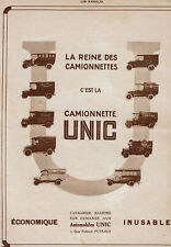 1925 UNIC VINTAGE ADVERTISING TRUCK AD pub picture
