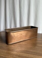 Large Antique Rectangular Copper Planter With Rolled Rim picture