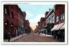 c1920's 11th Avenue Looking West Buildings Altoona Pennsylvania PA Postcard picture