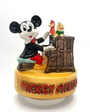 Vintage Disney Mickey Mouse Playing Piano Rotating Music Box Works Great 1990's picture