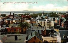 Postcard Birds Eye View of the Business Section in Laconia, New Hampshire~3518 picture