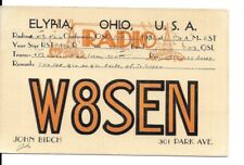QSL  1940 Elyria  Ohio  radio card picture
