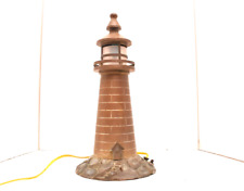Antique Vintage Cast Brass Lighthouse Light House Table Lamp 14