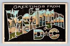 Washington DC, LARGE LETTER Greetings, Antique, Vintage Postcard picture