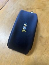 Vintage 60s/70s Cervantes Mickey Mouse Embroidered Skinny Donald Duck Tie Navy picture