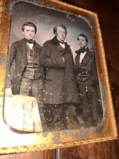 1/4 Daguerreotype of Three Standing Men, Possibly From Boston - Original Seals picture