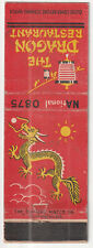 c1950s The Dragon Chinese Restaurant Washington DC Vintage Matchbook Cover picture