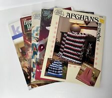 Lot of 5 Crochet Knit Pattern Leaflets, Books Afghans Shawls Christmas Mixed Lot picture