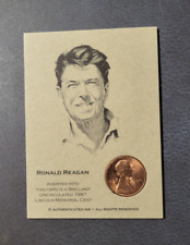 Ronald Reagan Authenticated 1987 Lincoln Penny Card picture