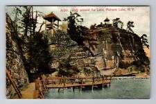Mohonk Lake NY-New York, Walk Around The Lake, Antique Souvenir Vintage Postcard picture
