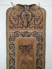 Antique french metallic embroided velvet runner wall hanging panel item285 picture