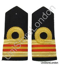 Epaulette Curved Naval 2 Red Bars Lt Commander R393 picture