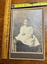Antique 1880's Happy New Born Baby Long Dress Cabinet CDV Photograph #4 picture