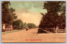 Vintage Postcard WI Marinette State Street Dirt Road Horse Carriage c1910 -*4175 picture