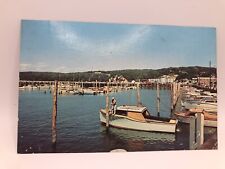 Postcard Port Jefferson Long Island Brookhaven Town Marina Chrome Posted 1966 picture
