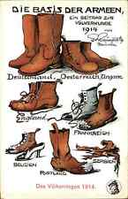 Shoes Propaganda WWI Humor Shoes/Boots Idenify Country c1914 Postcard picture