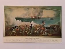 Attack On Fort Sumpter Civil War Charleston South Carolina Postcard Painting picture