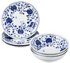 Snoopy Karakusa Indigo Arabesque dish plate 6 set 630743 New from Japan picture