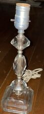 Vintage 1950’s Art Deco Stacked Glass Crystal Boudoir Lamp 12” picture