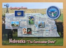 Postcard NE: Nebraska -The Cornhusker State, Map picture