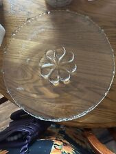 Vintage Crystal Serving Tray, Heavy  15” Across picture