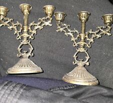 Vintage Mini Candelabra Triple Candle Holder 5