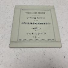 1886 Antique Keene NH High School Commencement Exercises New Hampshire History picture