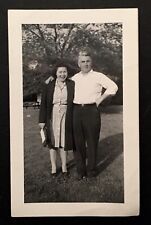 Vtg Photo Man and Woman Standing Together Father & DaughDer? Husband & Wife? B&W picture